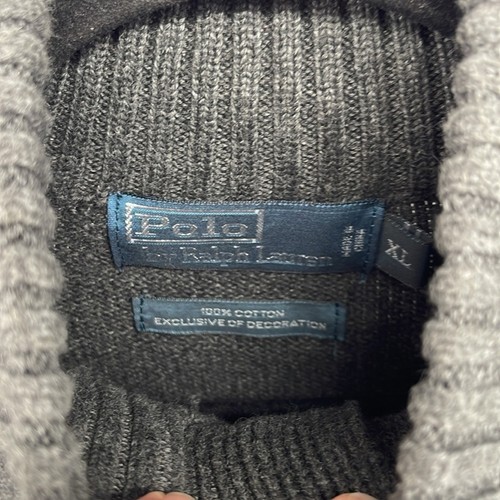 Polo Ralph Lauren 100% Algodón Cuello Simulado 1/4 Botón Peso Pesado Tejido Suéter - Imagen 5 de 6