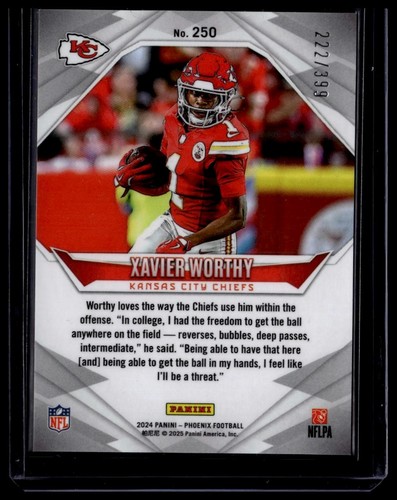 2024 Panini Phoenix #250 Xavier Worthy Team Helmet #/399 - Picture 2 of 2