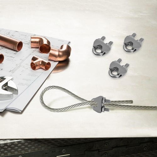 2 Piezas Cuerda de Alambre Abrazadera de Perno en U Clips de Cable de Acero Pernos Abrazaderas Tipo U - Imagen 11 de 12