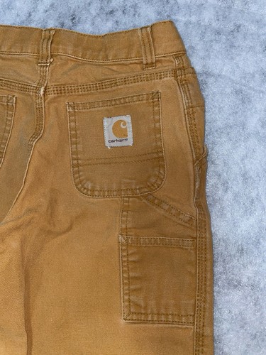 Carhartt Carpenter Hose Youth 7 braun Canvas verstellbar Kinder Jungen distressed - Bild 16 von 17