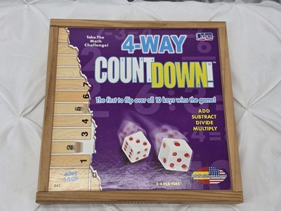 4-WAY COUNTDOWN! ~Dice Game ~ Wood Frame ~2 - 4 Players ~Ages 6 & Up ~Excellent 