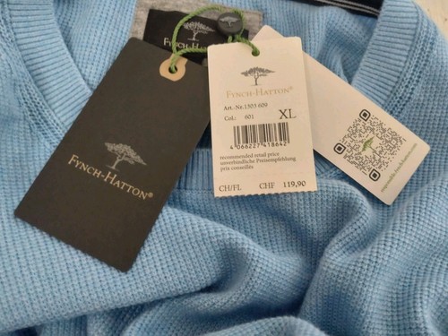 Fynch-Hatton Sky Blue Jumper Size XL New With Tags Sweater - Picture 10 of 10