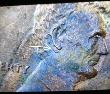 1984 Memorial Cent Double Die Obverse FS-101 doubled ear variety.