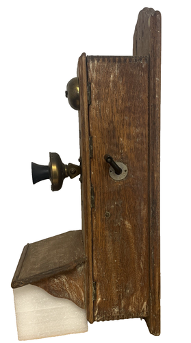 Antikes Western Wandtelefon elektrisch Eiche Holz Kurbel Anfang 1900 - Bild 3 von 8