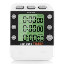 Digital Dual Kitchen Timer, 3 Channels Count /Down Timer, Triple Cooking1355
