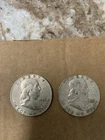 [2} 1962 D Benjamin Franklin 90% Silver Half Dollar Circulated
