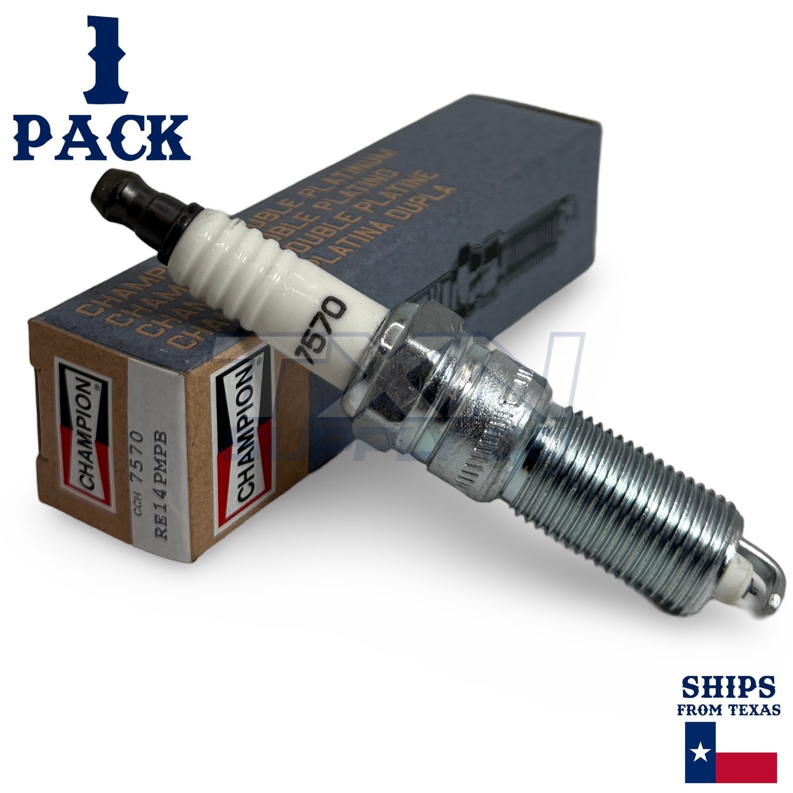 Champion 7570 Double Platinum Spark Plugs RE14PMPB - 1 Pack