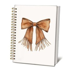 Western Cowboy Bow Spiral Notebook, Western Office Supplies, 05-Denim bow