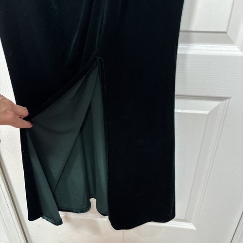 Alex Evening Off Shoulder Velvet Gown Surplice Sweetheart Neckline 10 Emerald - Foto 5 di 16