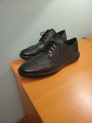 Sz 12 Cole Haan Grand Plus Mens Dress Shoes Black Leather 