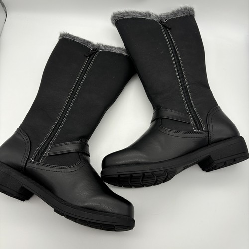 Totes Women's Adriana Waterproof Stacked Heel Winter Boots, Black, Size 8 Medium - Bild 6 von 8