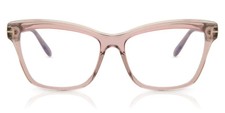 TOM FORD TF5619-B 072 CLEAR PINK Cat Eye Eyeglasses Frame 55mm NEW W CASE