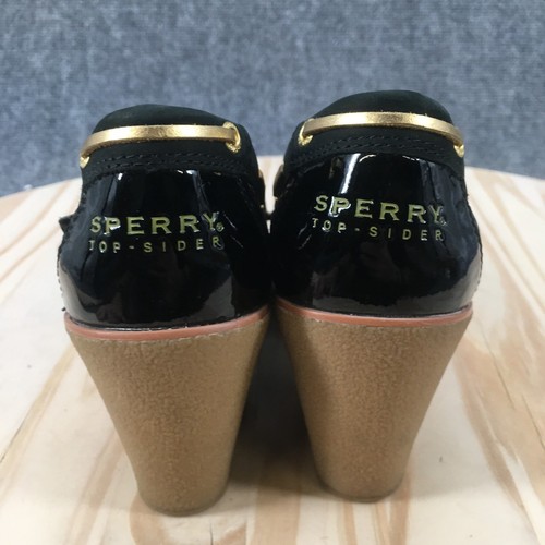 Sperry Shoes Womens 9 M Goldfish Loafer Black Leather Casual Wedge Heels 9518739 - Picture 10 of 18