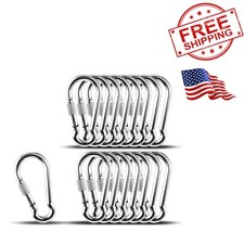15-Pack Heavy Duty Stainless Steel Screw Lock Carabiners