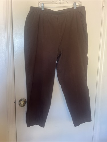 Damen D & Co braune Hose elastischer Bund Fronttaschen Größe 2X - Bild 1 von 4