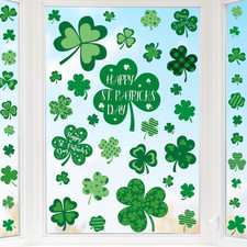 9 Sheets St Patricks Day Window Clings, 116 PCS St Patrick'S Day Shamrock Window