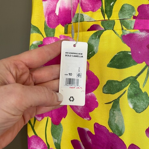 NWT Favorite Daughter Fiona Floral Satin Wide Leg Pants Sz 10 Yellow Pink Floral - Picture 15 of 18