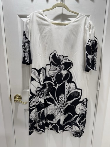 Vestido Chico’s Midi Manga Abullonada Batik Negro Con Cremallera Talla 4 (XXL) - Imagen 1 de 9