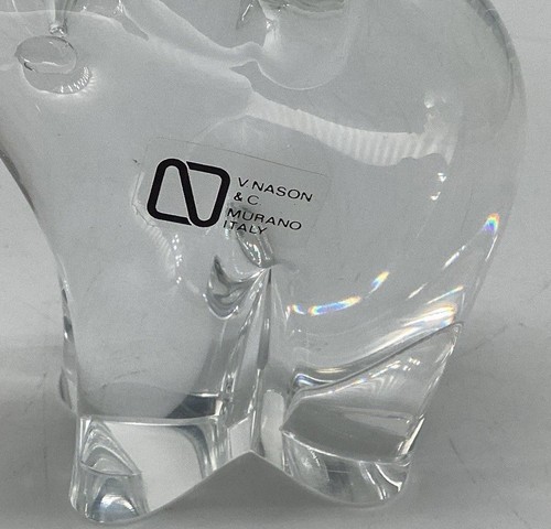 V. Nason & Co Estatuilla Elefante de Cristal de Murano Escultura \ Pisapapeles Italia - Imagen 2 de 10