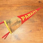Rare Antique WW1 USS Henderson Panama Navy Souvenir 34” Felt Pennant