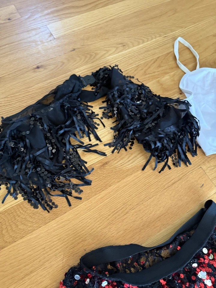 Red and black sequin skirt and top set #sequinset size adult small - Image 3 of 4