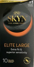 SKYN ELITE LARGE NON LATEX LUBRICATED CONDOM 10 COUNT ❤️ NEW IN BOX EXP  12/2028