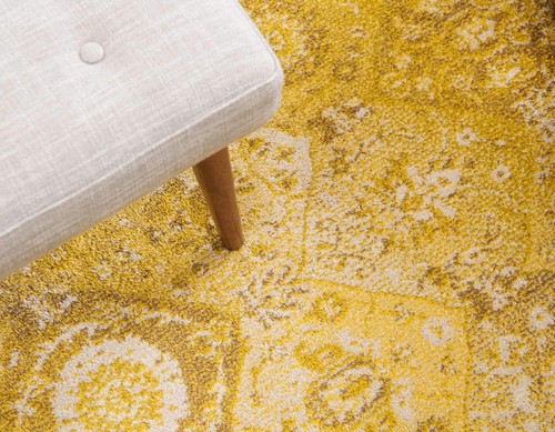 Penrose Collection Area Rug - Blake (2' 2" x 6' 1" Runner, Yellow/ Beige) - Picture 5 of 9
