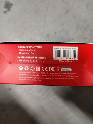 Bloody A70x Optische Gaming Maus mit Light Strike (LK) Switch & Scroll - Bild 7 von 7