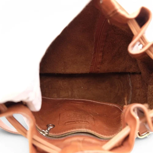 Vintage Coach 017 Shoulder Bag Drawstring Leather Brown 0073032K Authentic - 画像9/14