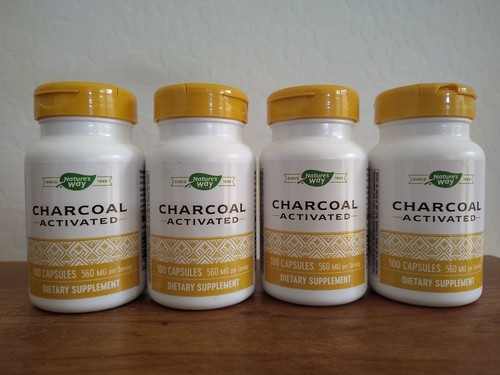 Nature’s Way Activated Charcoal 560mg 100 Caps 4 Pack Digestive Support Exp 11/2 - Picture 3 of 5