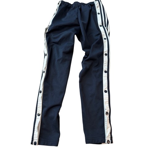 Adidas Track Pants Mens Size Small Navy 3 Stripe Full Side Tear Away Snap Off - Picture 7 of 7