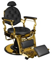 Activeshop Friseurstuhl Gabbiano Giulio Gold Schwarz