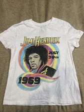 Jimi Hendrix 1969 Licensed Authentic Hendrix Youth Size Medium White T-Shirt