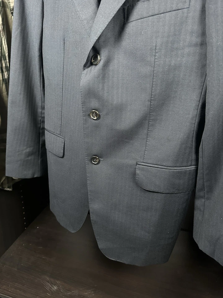 Chaqueta Blazer Hombre Gucci Negra Rayas 15% Mohair 85% Lana IT 50 UK 40 Foto 4 de 4