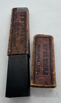 Antique E.H. Davis & Co Chicago IL Razor Box Extra Hollow Ground Empty Box Case