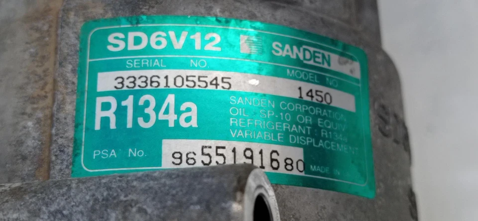 9655191680 Compresor Aire Acondicionado para PEUGEOT 1007 Dolce 2006 107919 - Imagen 3 de 4