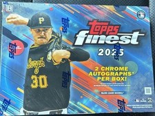 Topps Finest 2025 Baseball Cards Box with 2 Chrome Autographs