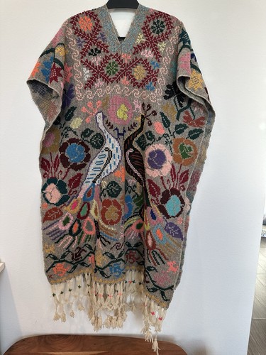 Hand made Mexican Embroidered Gaban | Peacock/Floral - Picture 1 of 7