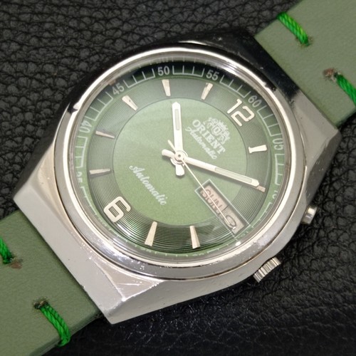 VINTAGE ORIENT AUTOMATIK 46941 JAPAN HERREN GRÜNES ZIFFERBLATT UHR a700688-2 - Bild 6 von 10