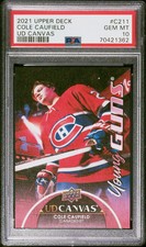 2021-2022 Upper Deck UD Canvas Cole Caufield #C211 Young Guns Rookie PSA 10