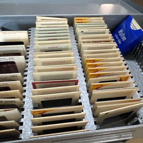 Vintage 35mm Slide Tray Box Metall Aufbewahrungskoffer hält 150 Dias mit Griff - Bild 3 von 16