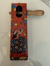 U. S. Metal Toy Company Vintage Noise Maker USA Wooden Handle Dancing Works
