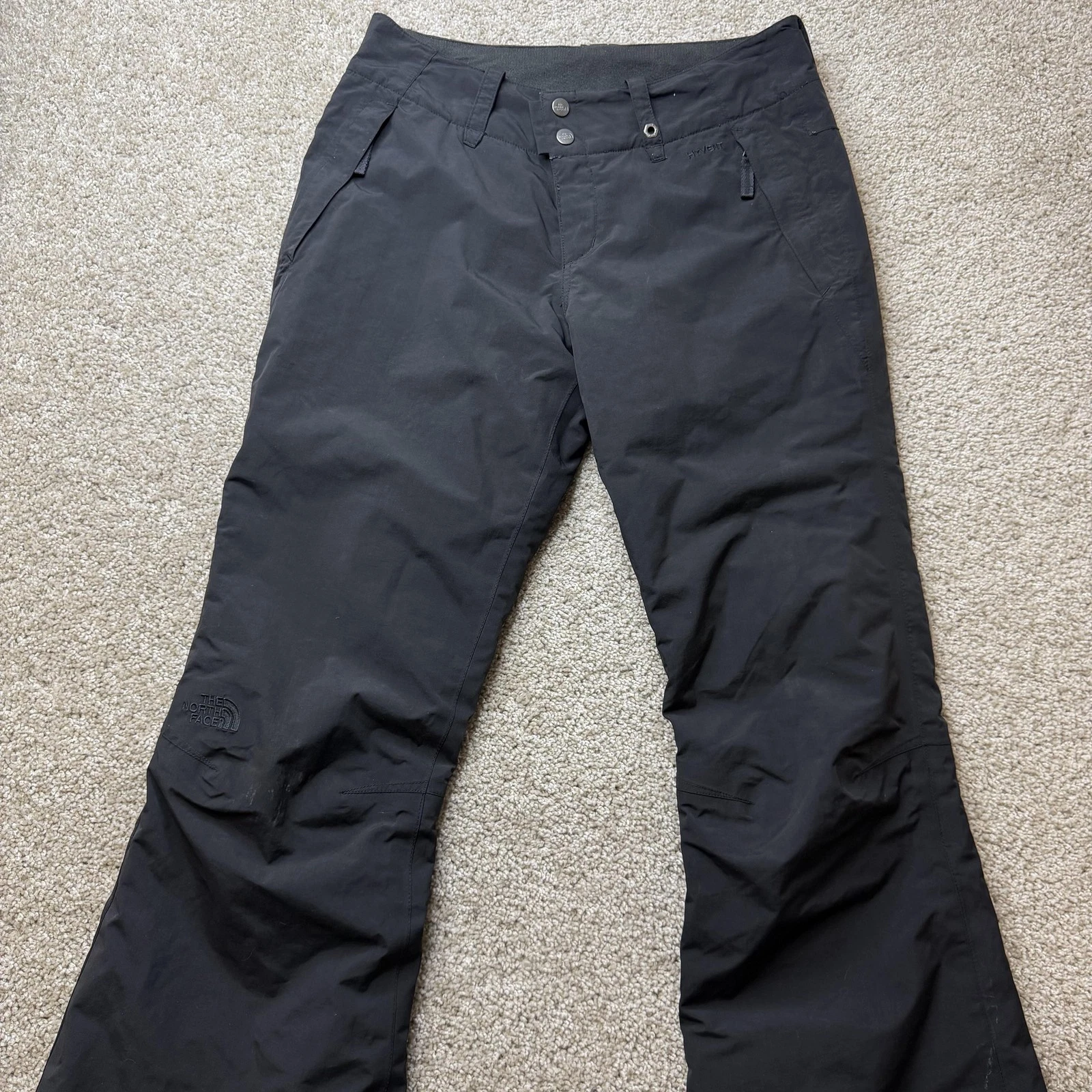 The North Face Snow Pants Womens Medium Black Insulated Ski Winter Zip Pockets