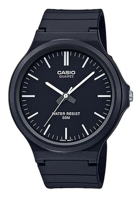 Casio Analog Harzarmband Schwarzes Zifferblatt Quarz MW-240-1EV 50M Herrenuhr - Bild 1 von 3