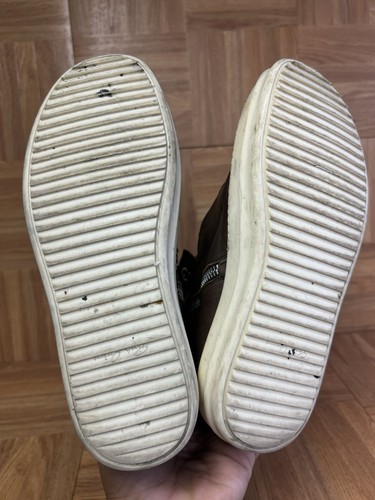 Men's Sz 40 - Rick Owens Island Dunk Leather Slip On Sneakers Shoes Zip Hi Top - Picture 11 of 11