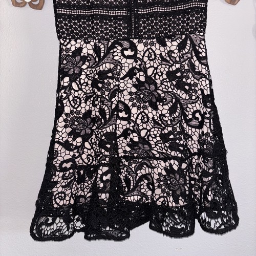 Gb Girls Black Lace Cream Lining Short Sleeve Dress Size 14 - Picture 3 of 9