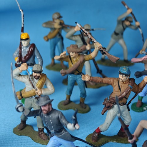 Enorme Colección Pintada Guerra Civil Marx Soldados de Plástico Patrimonio Confederado Encontrado - Imagen 6 de 12