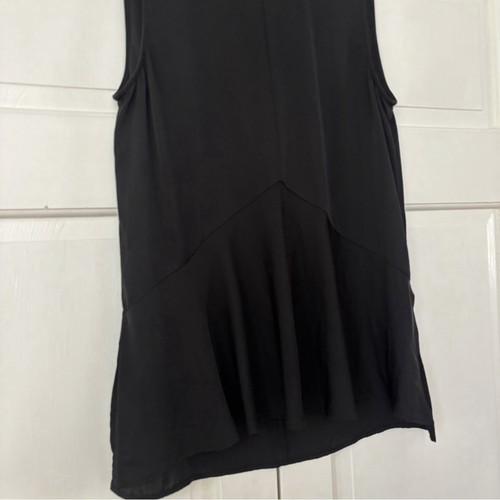 Blusa Top Camisa Túnica 100% Seda Negra Talla Pequeña Sin Mangas Theory Tranquila Lujo - Imagen 5 de 13