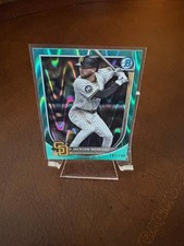 2025 BOWMAN CHROME JACKSON MERRILL AQUA RAYWAVE REFRACTOR CARD #D 181/199 PADRES