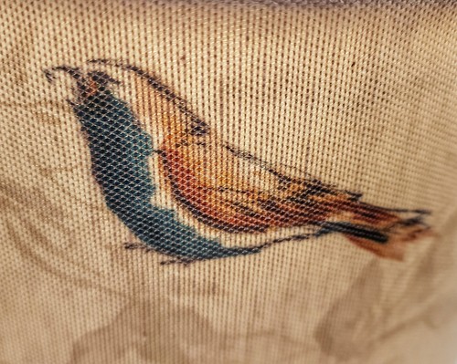 ​Lámpara de 8" de alto con estampado botánico y aves con clip Cottagecore 9" de diámetro - Imagen 3 de 8